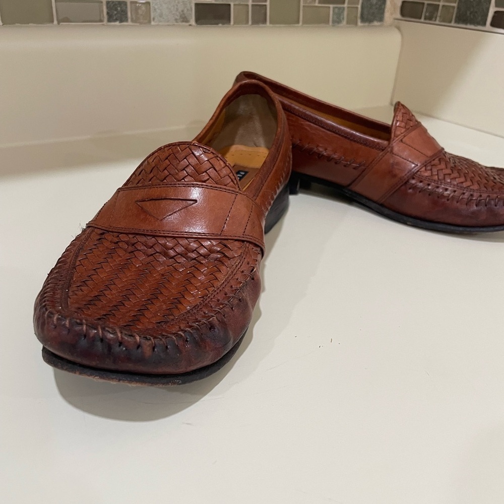 Florsheim Men's Woven Leather Loafers in Rich Brown - Picture 10 of 10